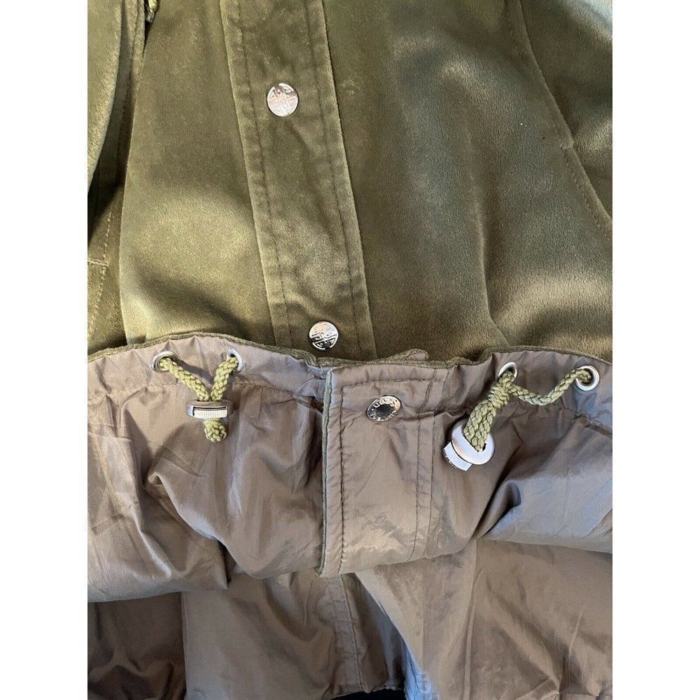 CS Signature Womens Medium Coat Windbreaker Reversible Jacket Green Poly Nylon - Picture 7 of 9